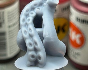 Tentacle Paint Bottle Topper Octopus Tentacles Miniature Dropper Bottle Cap 3D Printed Resin Paint Swatch Fantasy Kraken Style