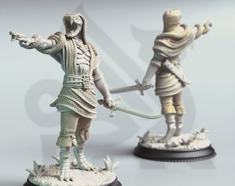 Serpentfolk Cultist Miniatures 3D Printed Resin Figures Eastern Snake Acolytes Paintable Villains for DnD Shyasara