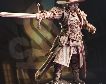 Mage Hunting Inquisitor Miniature 3D Printed Resin Paladin with Sword DnD TTRPG Mini for Gift or Paint Inquisitor Paladin Holy Inquisitor