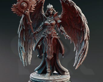 Angel Paladin Miniature 3D Printed Resin Figure Celestial Guardian Paintable Model for DnD Celestial Warrior Mini Elysia Maiden of Namneri