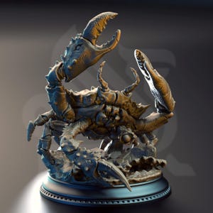 Giant Crab Sea Monster Sea Beast Miniature 3D Printed Resin Monster DnD Pathfinder Model Giant Crab Tabletop Monster