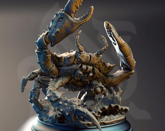 Giant Crab Sea Monster Sea Beast Miniature 3D Printed Resin Monster DnD Pathfinder Model Giant Crab Tabletop Monster