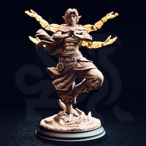 Astral Monk Miniature Monk With Spectral Arms Unpainted Resin Dnd Tabletop Rpg