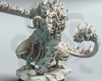 Eastern Demon Fiend Boss Miniature Rakshasa the Terrible Warlord Tiger Demon Resin Figure Miniature 3D Printed Display Piece