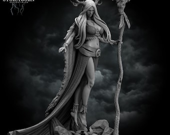 Druid Senka The Unheard Mystic Oracle Priestess 3D Printed Miniature For Dungeons And Dragons Pathfinder And TTRPG Enthusiasts