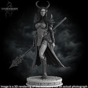 Morrigan Tiefling Sorceress Tabletop Miniature Gift For DnD Pathfinder RPG Dungeon Master Resin Model Fantasy Gaming Collectible
