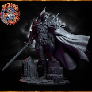 Vampire Lord Miniature DnD Pathfinder Undead Boss Gothic Warlock Resin Tabletop RPG Figure 3D Printed Scenic Ruins Base