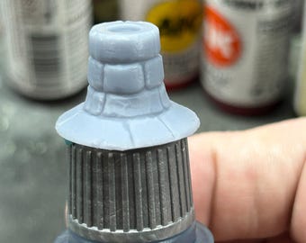 Brick Texture Paint Bottle Topper Resin Cap for Vallejo Army Painter Dropper Bottles Miniature Terrain Painting Tool