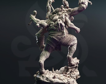 Zombie Giant Flesh Golem Miniature 3D Printed DnD Miniature For TTRPG Tabletop Shambling Horror Undead Titan Boss Encounter Corpse Mound