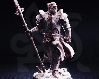 Fantasy Orc Knight Miniature With Halberd Krunthar Of Horauthin Wargame Character Mini For Painting Resin Print