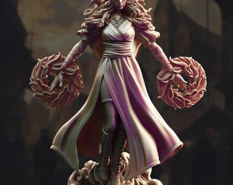 Dark Sorceress Miniature 3D Printed Resin Figure TTRPG Female Arcane Villain Fantasy Spellcaster Model Dark Arcane Caster Figure Villain