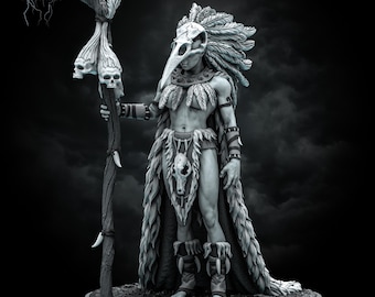 Lagath The Female Orc Seer Fantasy Tabletop RPG Miniature Gift For DnD Pathfinder And TTRPG Players 3D Printed Model In Multiple Scales