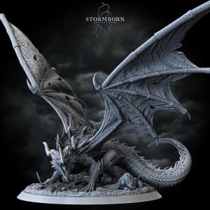 Ancient Red Dragon Epic Fantasy TTRPG Boss Mini Resin 3D Printed Dungeons and Dragons Pathfinder TTRPG for Gamers and Painting GM Gift Idea