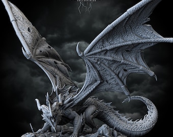 Ancient Red Dragon Epic Fantasy TTRPG Boss Mini Resin 3D Printed Dungeons and Dragons Pathfinder TTRPG for Gamers and Painting GM Gift Idea