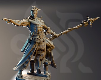 Pirate First Mate Miniature 3D Printed Resin Figure 32mm Tabletop DnD Pathfinder RPG Muscular Pirate Spearman Epic Crew Leader