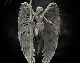 Healing Angel Cleric Winged Angel Resin 3D Printed Tabletop Miniature DnD Pathfinder Fantasy TTRPG Unique Gift for Painters Dungeon Masters