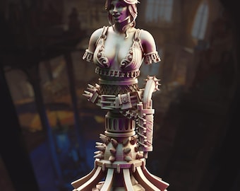 Steampunk Bomb Maker Bust Female Artificer Bust Explosives Artificer Bust 3D Printed Resin Display Model Eryial of Arvere
