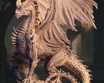 Elder Black Dragon Miniature Boss Monster 3D Printed Elder Resin Figure for Dungeons and Dragons Black Swamp Horror TTRPG Massive Boss