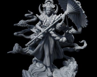 Japanese Fantasy Geisha Yana Muto Miniature for DnD Pathfinder Roleplaying Games RPG Tabletop Resin Mini for Collectors and Painters