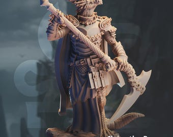Silver Dragonborn Warlock Miniature Dark Pact Spellcaster Model Eldritch Blade Caster Silver Dragon Warlock Eldritch Knight Boss Monster