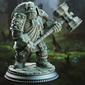 Dwarf Cleric Miniature Earth Elemental Priest Figure Fantasy Resin Mini for DnD TTRPG Games Earth Elemi Cleric Miniature Resin Figure