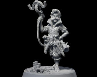 Halfling Gunner Miniature Halfling Pirate Sharpshooter TTRPG Halfling Gunner For DnD Pathfinder Halfling Pirate Gunner For Hobby Painters