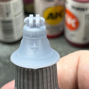 Medieval Bell Paint Bottle Cap Resin Topper for Vallejo Reaper Army Painter Dropper Bottles Hobby Paint Accessory