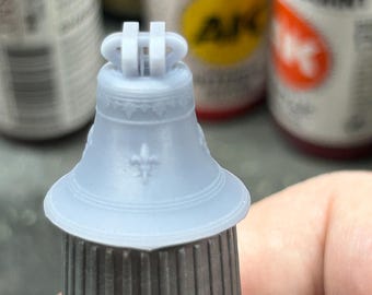Medieval Bell Paint Bottle Cap Resin Topper for Vallejo Reaper Army Painter Dropper Bottles Hobby Paint Accessory