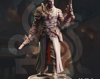 Cleric Gunslinger Miniature Resin 3D Printed Inquisitor Priest Miniature Dual Wielding Gunslinger TTRPG DM Gift Mini Painting Dual Pistol