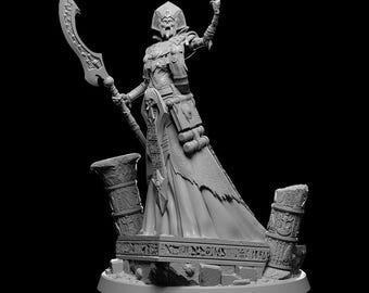 Pharaoh Litch Undead Miniature For Dungeons And Dragons Tabletop RPG Painting And Epic Boss Battle Adventure In Multiple Scale Options