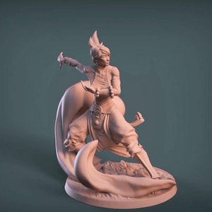 Female Air Fighter Miniature: Unpainted Resin Model for DnD, Pathfinder