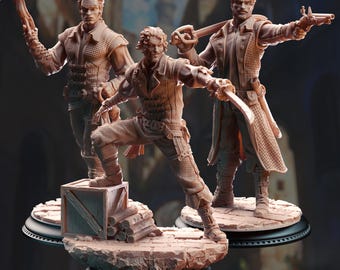 Cartel Enforcers Rogue Miniatures 3D Printed Resin DnD Figure NPC Enforcer TTRPG Pathfinder RPG Tabletop Model Fantasy Bandit Set Option