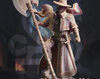 Inquisitor Paladin Miniature Resin 3D Printed Fantasy TTRPG Model with Axe for DnD Pathfinder RPG Tabletop Gaming Gift
