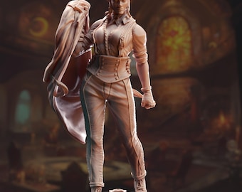 Female Orc Fighter Miniature 3D Printed Resin DnD Tavern Bouncer Figure for Pathfinder TTRPG Tabletop RPG Unpainted Fantasy Character Model