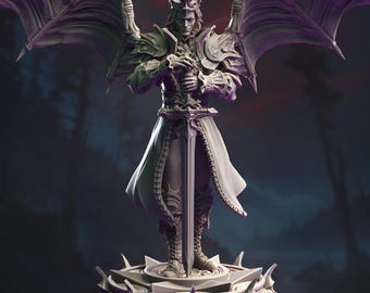 Undead Vampire Miniature 3D Printed Dark Lord Resin Dungeons and Dragons Figure for Pathfinder TTRPG Tabletop RPG Unpainted Fantasy Model