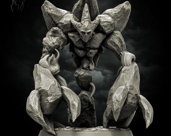 Earth Elemental Of The Dusk Tabletop Miniature Gift For DnD Pathfinder TTRPG Players And Collectors Resin Model For RPG Gaming Painting Fun