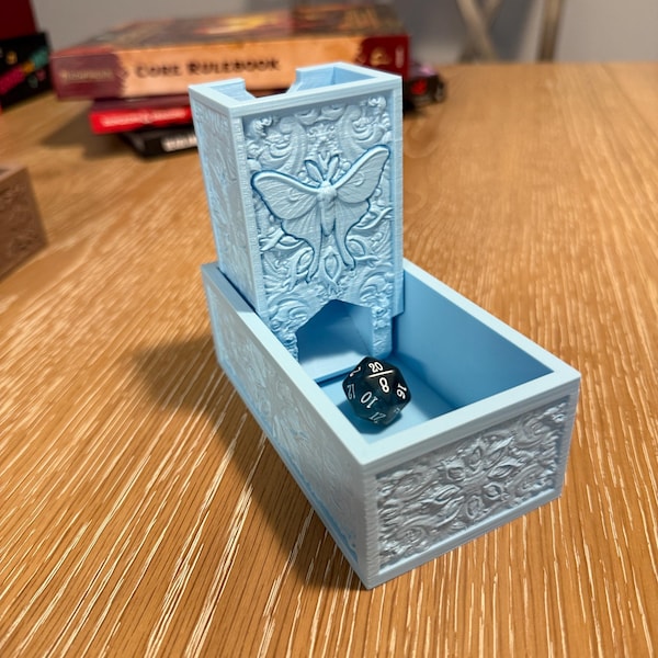 Luna Moth Dice Tower | Foldable Travel Dice Tower | Portable Dice Tray | Witchy DnD Accessory | Compact Dice Roller