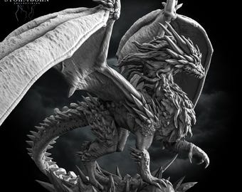 Frost Dragon Miniature For Dungeons And Dragons 3D Printed Model In Two Scales 32mm Perfect Gift For RPG Fans And Fantasy Collector