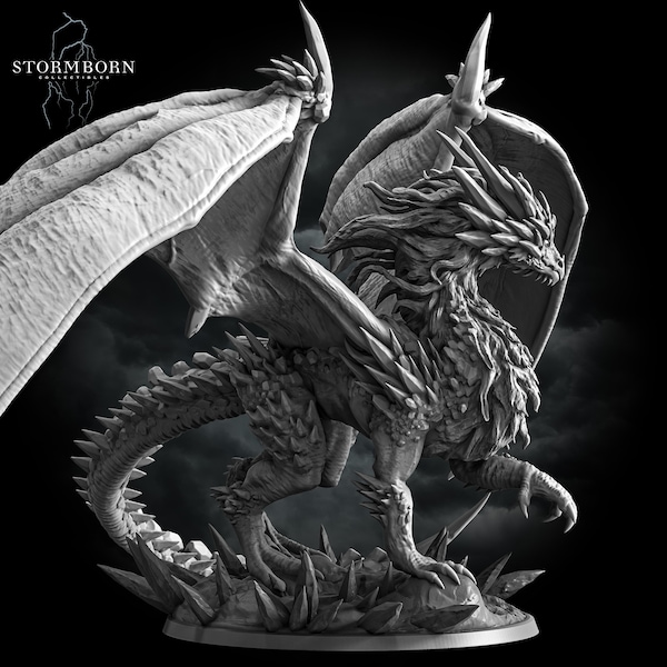 Frost Dragon Miniature For Dungeons And Dragons 3D Printed Model Perfect Gift For RPG Fans And Fantasy Collector