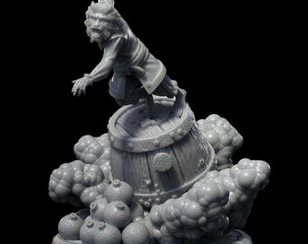 Monkeyfolk Pirate Bomber Bulah Miniature For Pathfinder Dungeons And Dragons And Other TTRPG Campaigns Available In Multiple Scale Sizes