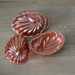 Vintage Copper-Tone Shell Jello Molds Set of 6 | Coastal Kitchen Decor