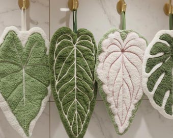 Leaf Hand Towels (5-type) | Plant Shaped Kitchen & Bathroom Hanging Towel | Home Decor