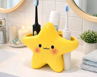 Star Toothbrush Holder |  Bathroom Organizer and Decor