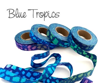 Hand-Dyed Batik Fabric Strips 3/4"W in Gorgeous Stamped Designs
