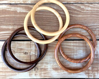 round wooden purse handles
