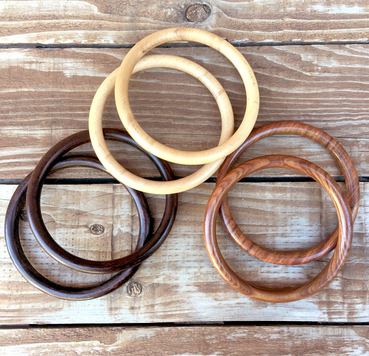 Circular, Genuine Wood, Purse Handles