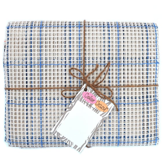 Rug Canvas - 3.75 Mesh, 44" x60", Blue Grid, 100% Cotton