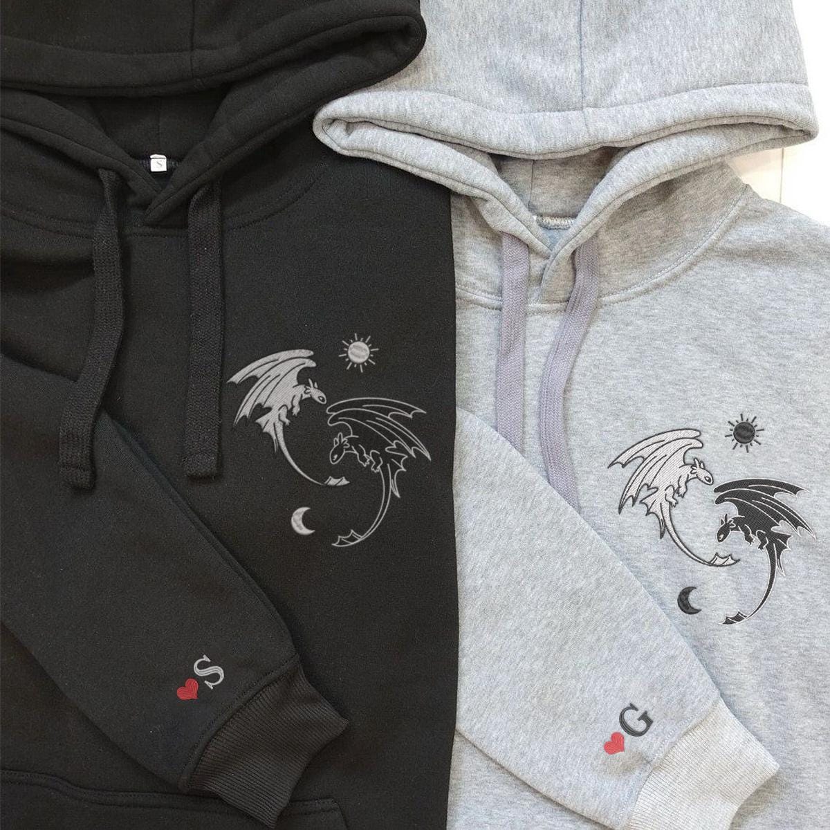 Embroidered Hoodies Couple Anime Hoodies Couples Embroidered