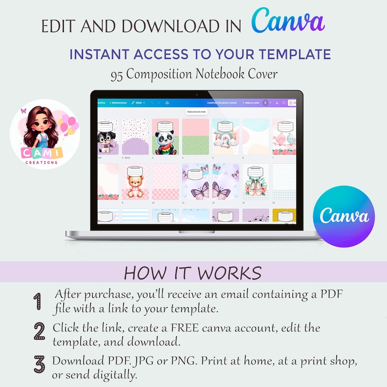 Composition Notebook Template|notebook Cover Templates|composition ...
