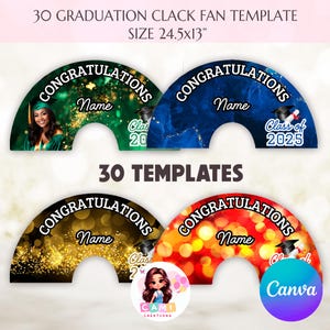 Graduation clack fan template | Canva Clack Fan Template | Graduation clack fan template Canva | Clack fan designs | Instant Download